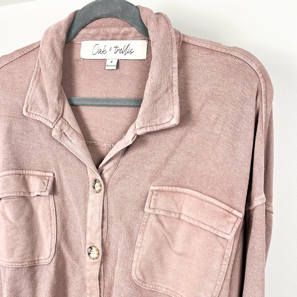 Oak & Trellis Reverse French Terry Shacket - Picture 4 of 13